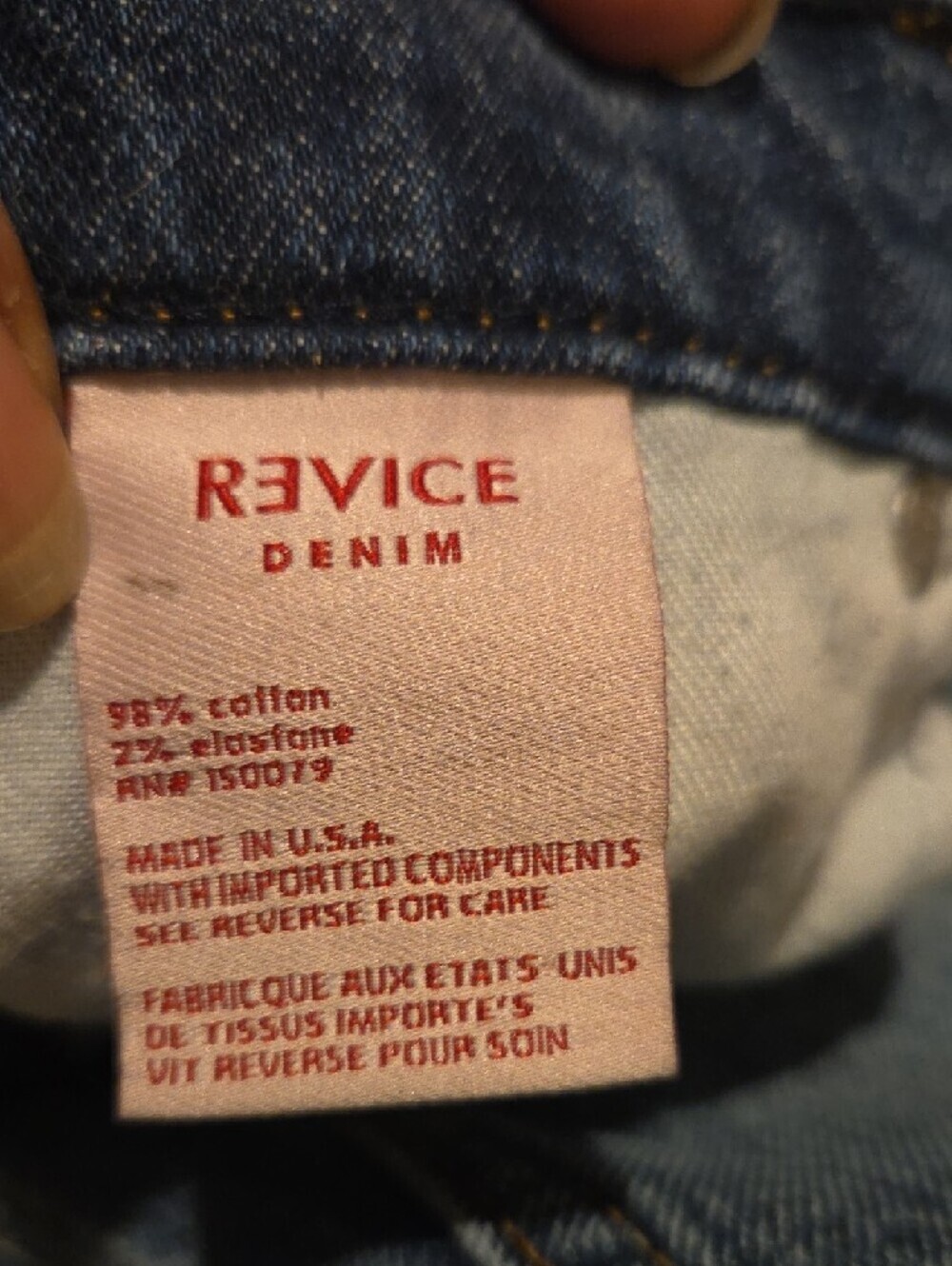 REVICE Patchwork Two-Tone Blue Jeans - Picture 4 of 8